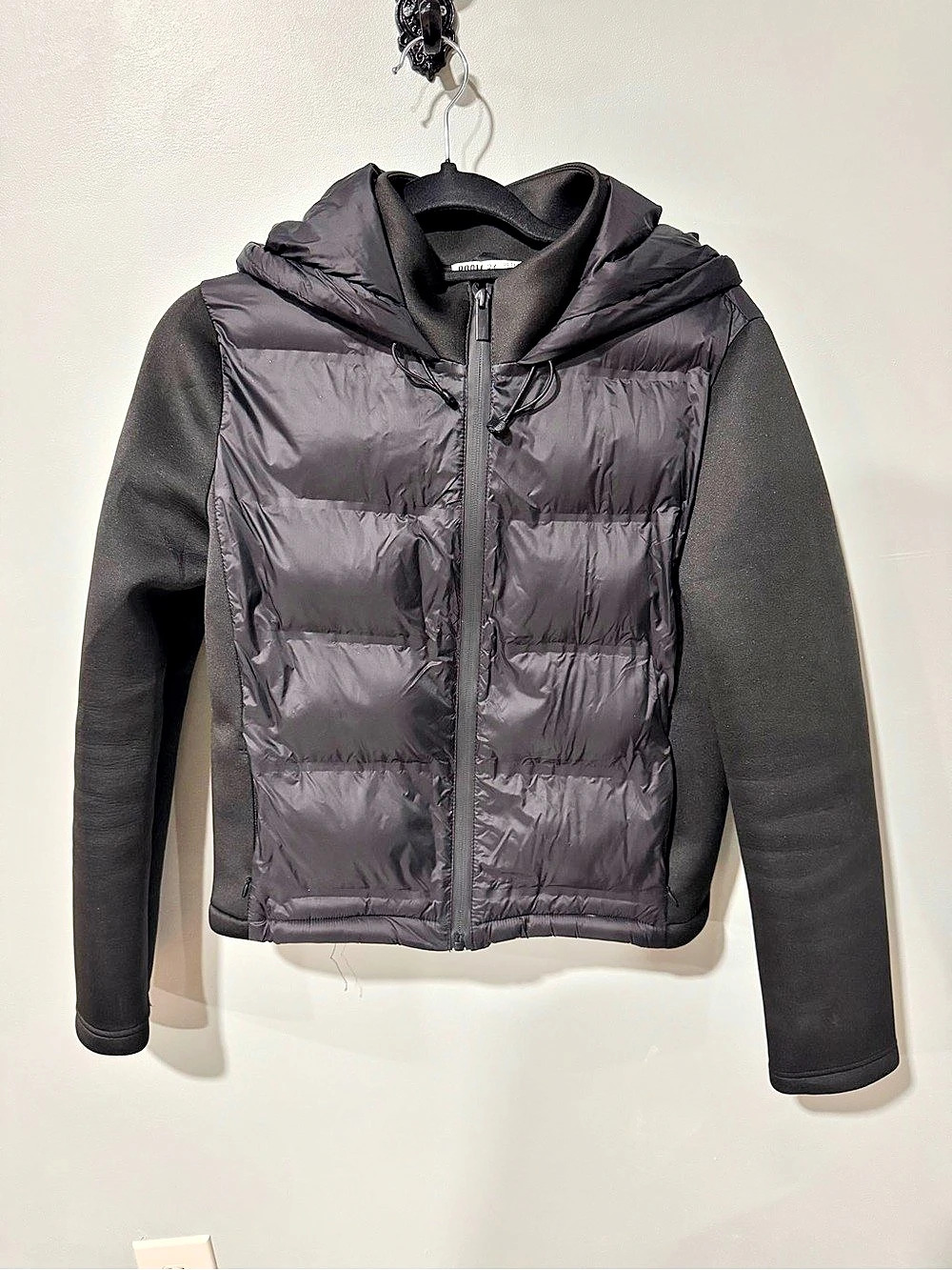 ROOM 34 Hooded Puffer Jacket Black Vest S